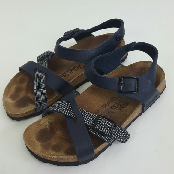 Birkenstock Shoes - Birkenstock Birki's Navy Leather Sandals 37 /US 6